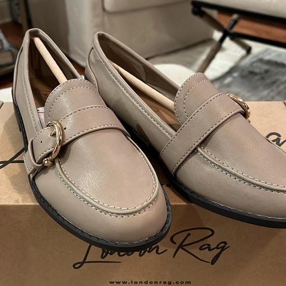 London Rag Taupe Sheboss Buckle Detail Loafers/NIB/6 - Picture 7 of 14